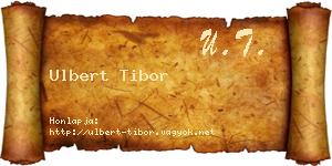 Ulbert Tibor névjegykártya